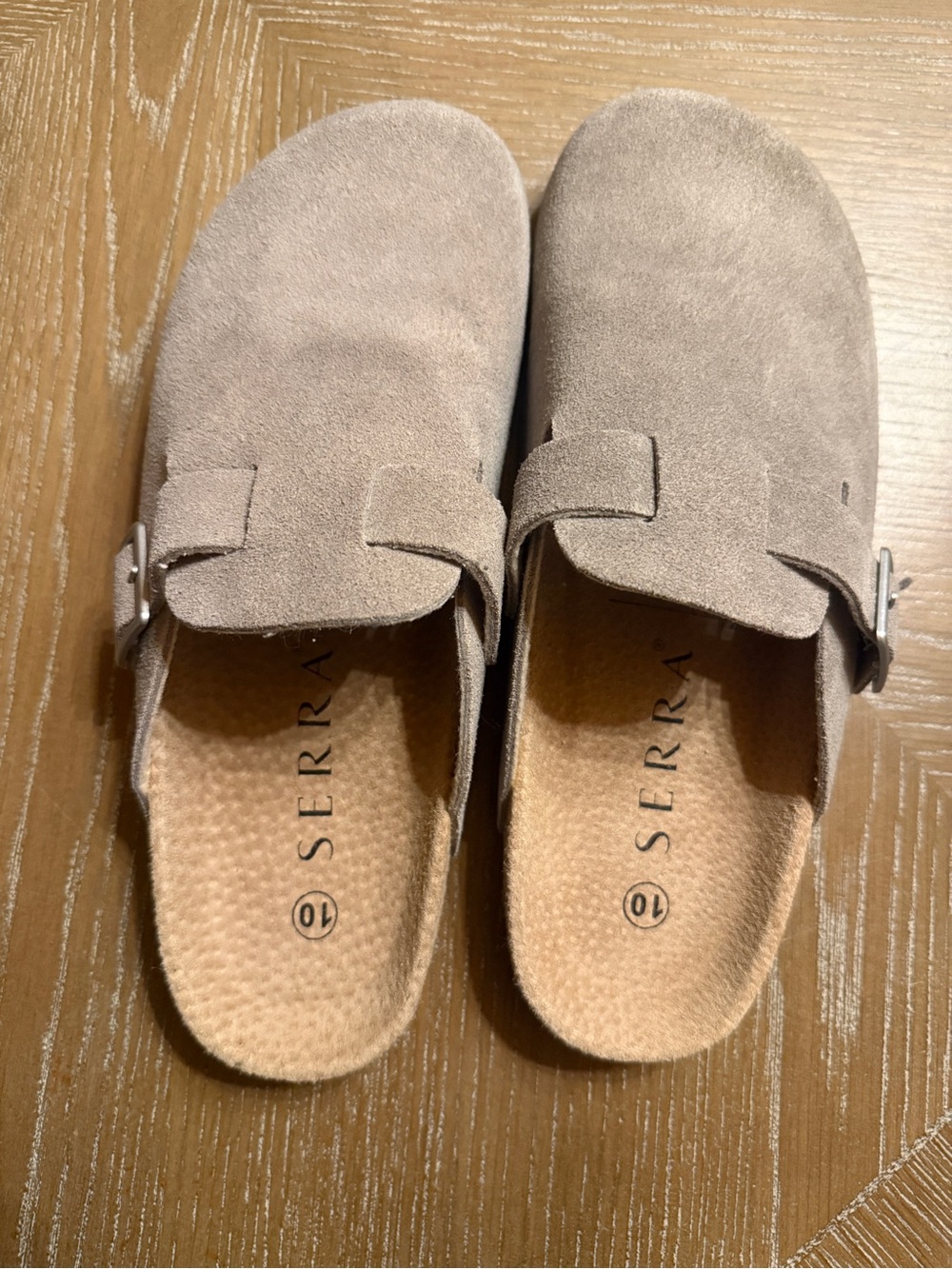 NWOT Serra Mules Suede Women's Size 10 Beige Y2K Comfort Boho